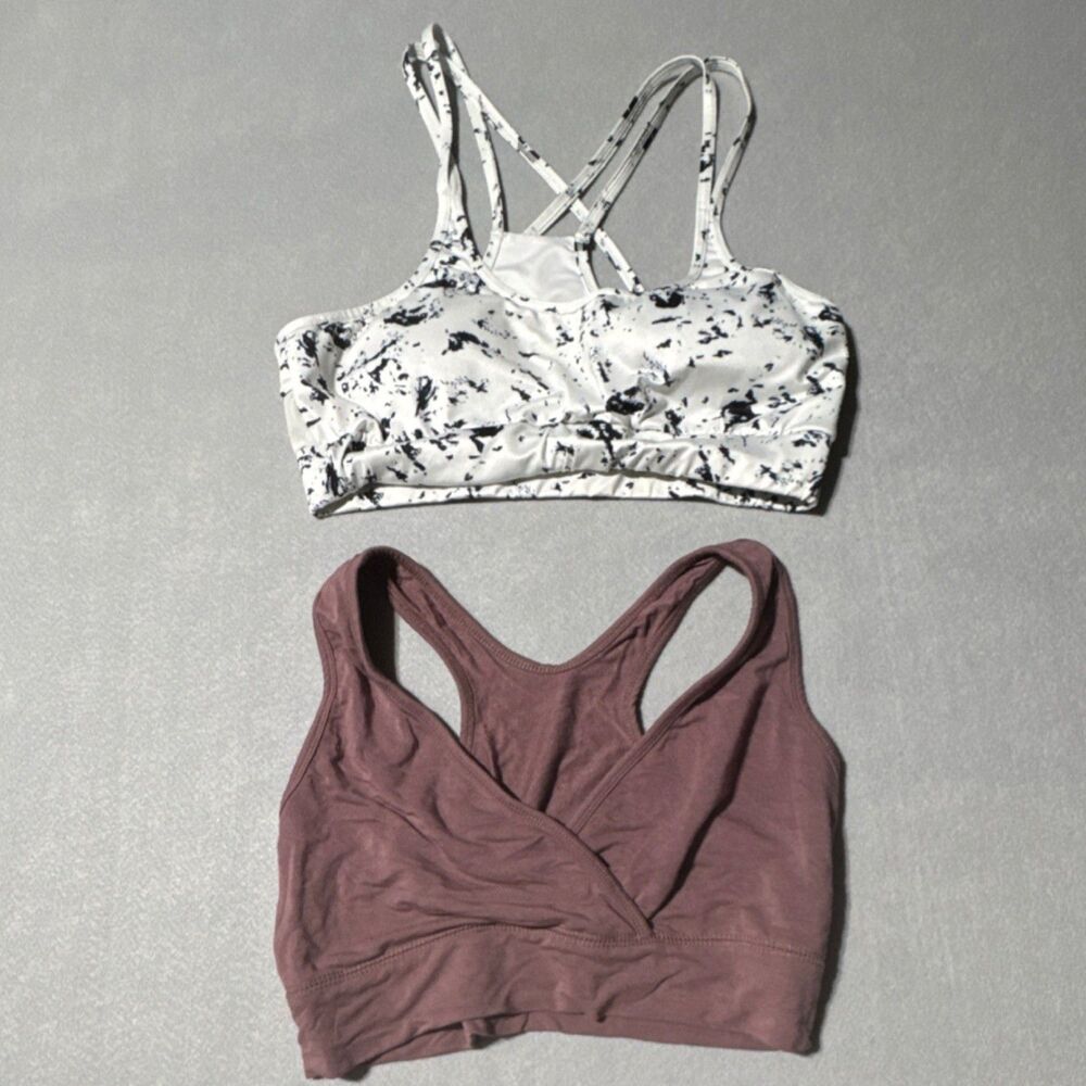 Kindred Bravely Davy Piper Sports Bra Mauve & White/Black Shein Pullover Bra L